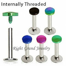 Titanium Anodized Disc Internally Threaded Lip Stud